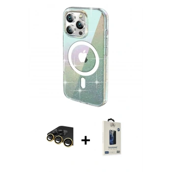 MARSİLYAN™- iPhone 14 Pro Max Kılıf Odak Modern Serisi - Siyah Bilvis Hayalet Cam Ekran Koruyucu + Raze Metal Kamera Lens - GD