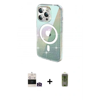 MARSİLYAN™- iPhone 14 Pro Max Kılıf Odak Modern Serisi - Siyah Joko Magic 5D Hayalet Cam + Bilvis Titan Kamera Lens - GD