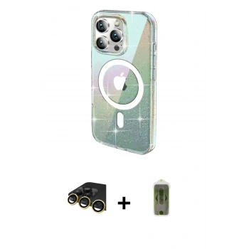 MARSİLYAN™- iPhone 14 Pro Max Kılıf Odak Modern Serisi - Siyah Joko Magic 5D Hayalet Cam + Raze Metal Kamera Lens - GD