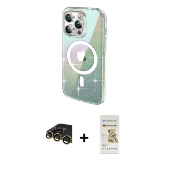 MARSİLYAN™- iPhone 14 Pro Max Kılıf Odak Modern Serisi - Siyah Mat Seramik Nano Ekran Koruyucu + Raze Metal Kamera Lens - GD