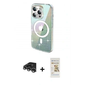 MARSİLYAN™- iPhone 14 Pro Max Kılıf Odak Modern Serisi - Siyah Mat Seramik Nano Ekran Koruyucu + Raze Metal Kamera Lens - GS