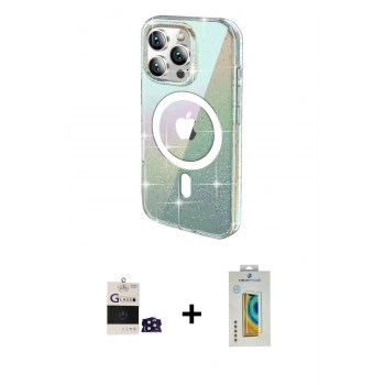 MARSİLYAN™- iPhone 14 Pro Max Kılıf Odak Modern Serisi - Siyah Polymer Nano Ekran Koruyucu + Bilvis Titan Kamera Lens - DNMR