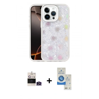 MARSİLYAN™- iPhone 14 Pro Max Kılıf Odak Prime - Şeffaf Royal Nano Ekran Koruyucu + Bilvis Titan Kamera Lens - DNMR