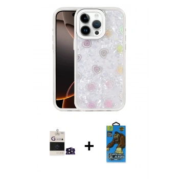 MARSİLYAN™- iPhone 14 Pro Max Kılıf Odak Prime - Siyah 18D Cam Ekran Koruyucu + Bilvis Titan Kamera Lens - DNMR