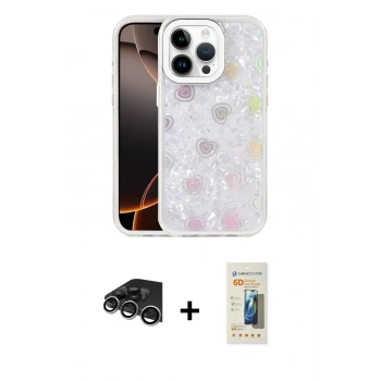 MARSİLYAN™- iPhone 14 Pro Max Kılıf Odak Prime - Siyah 6D Mat Seramik Hayalet Nano Ekran Koruyucu + Raze Metal Kamera Lens - GS