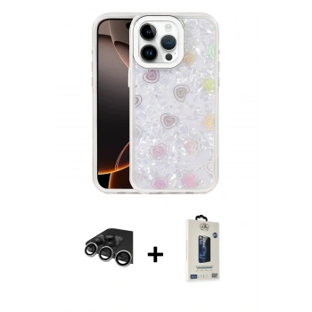MARSİLYAN™- iPhone 14 Pro Max Kılıf Odak Prime - Siyah Bilvis Hayalet Cam Ekran Koruyucu + Raze Metal Kamera Lens - GS