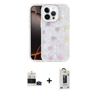 MARSİLYAN™- iPhone 14 Pro Max Kılıf Odak Prime - Siyah Bilvis Hayalet Cam Ekran Koruyucu + Bilvis Titan Kamera Lens - SH