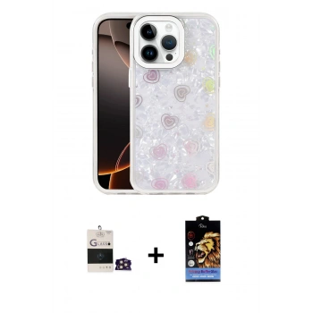 MARSİLYAN™- iPhone 14 Pro Max Kılıf Odak Prime - Siyah Buffer Hayalet Cam Ekran Koruyucu + Bilvis Titan Kamera Lens - GD