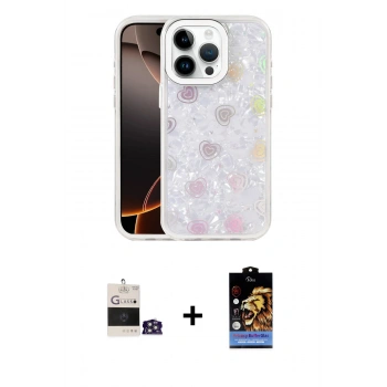 MARSİLYAN™- iPhone 14 Pro Max Kılıf Odak Prime - Siyah Buffer Hayalet Cam Ekran Koruyucu + Bilvis Titan Kamera Lens - GS