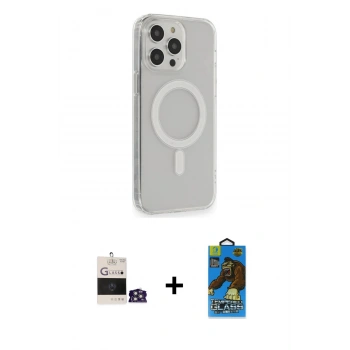 MARSİLYAN™- iPhone 14 Pro Max Kılıf Pusula Çizgi Koleksiyonu - Siyah 18D Cam Ekran Koruyucu + Bilvis Titan Kamera Lens - GS