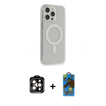 MARSİLYAN™- iPhone 14 Pro Max Kılıf Pusula Çizgi Koleksiyonu - Siyah 18D Cam Ekran Koruyucu + PVD Metal Kamera Lens - TU