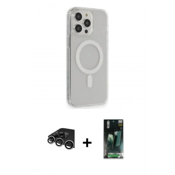 MARSİLYAN™- iPhone 14 Pro Max Kılıf Pusula Çizgi Koleksiyonu - Siyah 360 Mat Full Body Arka Koruyucu + Raze Metal Kamera Lens - GS