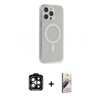 MARSİLYAN™- iPhone 14 Pro Max Kılıf Pusula Çizgi Koleksiyonu - Siyah Bilvis 3D Mat Cam Ekran Koruyucu + PVD Metal Kamera Lens - TU