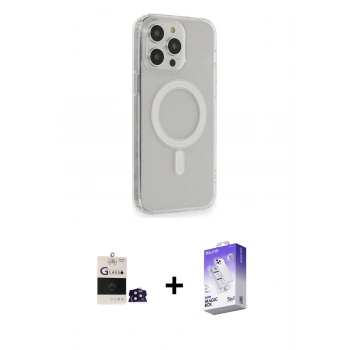 MARSİLYAN™- iPhone 14 Pro Max Kılıf Pusula Çizgi Koleksiyonu - Siyah Bilvis 5in1 3D Magic Cam Ekran Koruyucu + Bilvis Titan Kamera Lens - DNMR