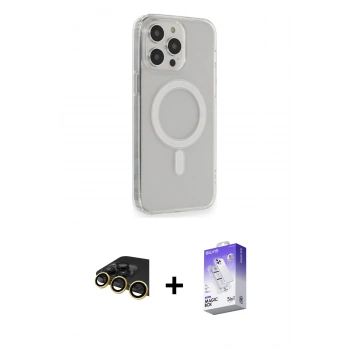 MARSİLYAN™- iPhone 14 Pro Max Kılıf Pusula Çizgi Koleksiyonu - Siyah Bilvis 5in1 3D Magic Cam Ekran Koruyucu + Raze Metal Kamera Lens - GD