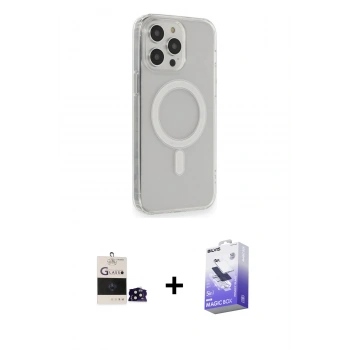 MARSİLYAN™- iPhone 14 Pro Max Kılıf Pusula Çizgi Koleksiyonu - Siyah Bilvis 5in1 5D Magic Hayalet Cam Ekran Koruyucu + Bilvis Titan Kamera Lens - SH