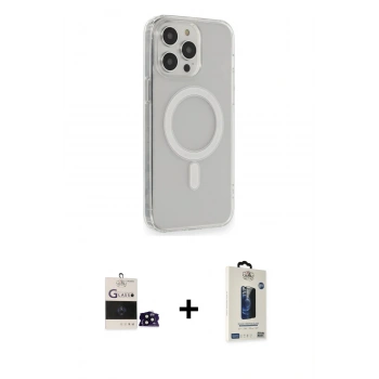 MARSİLYAN™- iPhone 14 Pro Max Kılıf Pusula Çizgi Koleksiyonu - Siyah Bilvis Hayalet Cam Ekran Koruyucu + Bilvis Titan Kamera Lens - SH