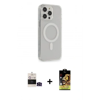 MARSİLYAN™- iPhone 14 Pro Max Kılıf Pusula Çizgi Koleksiyonu - Siyah Buffer Cam Ekran Koruyucu + Bilvis Titan Kamera Lens - SH