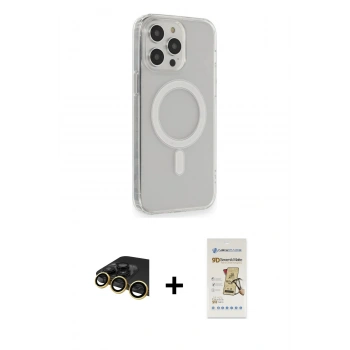 MARSİLYAN™- iPhone 14 Pro Max Kılıf Pusula Çizgi Koleksiyonu - Siyah Mat Seramik Nano Ekran Koruyucu + Raze Metal Kamera Lens - GD