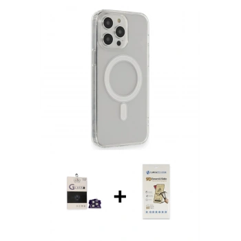 MARSİLYAN™- iPhone 14 Pro Max Kılıf Pusula Çizgi Koleksiyonu - Siyah Mat Seramik Nano Ekran Koruyucu + Bilvis Titan Kamera Lens - GS
