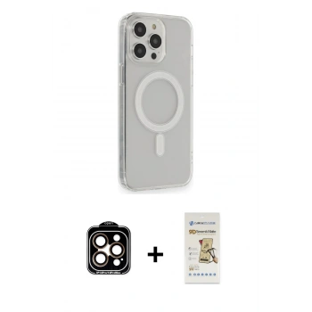 MARSİLYAN™- iPhone 14 Pro Max Kılıf Pusula Çizgi Koleksiyonu - Siyah Mat Seramik Nano Ekran Koruyucu + PVD Metal Kamera Lens - TU