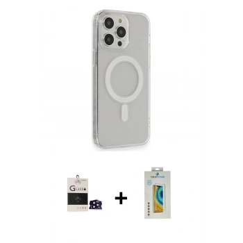 MARSİLYAN™- iPhone 14 Pro Max Kılıf Pusula Çizgi Koleksiyonu - Siyah Polymer Nano Ekran Koruyucu + Bilvis Titan Kamera Lens - SH
