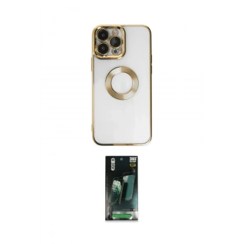 MARSİLYAN™- iPhone 14 Pro Max Kılıf Pusula Form - Siyah 360 Mat Full Body Arka Koruyucu