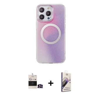 MARSİLYAN™- iPhone 14 Pro Max Kılıf Pusula Form - Siyah Bilvis 3D Mat Cam Ekran Koruyucu + Bilvis Titan Kamera Lens - GD