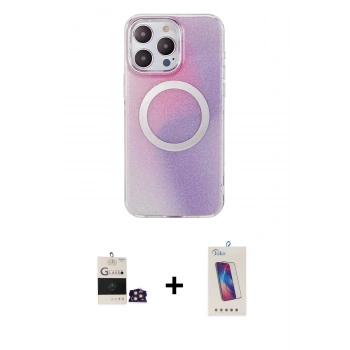 MARSİLYAN™- iPhone 14 Pro Max Kılıf Pusula Form - Siyah Joko 5D Cam + Bilvis Titan Kamera Lens - GD