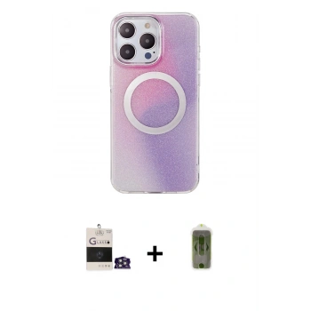 MARSİLYAN™- iPhone 14 Pro Max Kılıf Pusula Form - Siyah Joko Magic 5D Hayalet Cam + Bilvis Titan Kamera Lens - GS