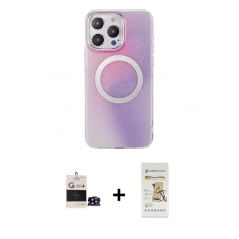 MARSİLYAN™- iPhone 14 Pro Max Kılıf Pusula Form - Siyah Mat Seramik Nano Ekran Koruyucu + Bilvis Titan Kamera Lens - SH
