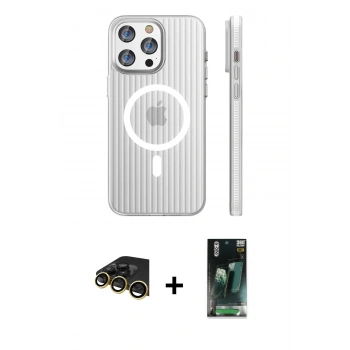 MARSİLYAN™- iPhone 14 Pro Max Kılıf Pusula Minimal Koleksiyonu - Siyah 360 Mat Full Body Arka Koruyucu + Raze Metal Kamera Lens - GD