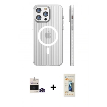 MARSİLYAN™- iPhone 14 Pro Max Kılıf Pusula Minimal Koleksiyonu - Siyah 6D Mat Seramik Hayalet Nano Ekran Koruyucu + Bilvis Titan Kamera Lens - DNMR