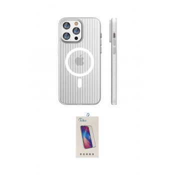 MARSİLYAN™- iPhone 14 Pro Max Kılıf Pusula Minimal Koleksiyonu - Siyah Joko 5D Cam