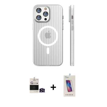 MARSİLYAN™- iPhone 14 Pro Max Kılıf Pusula Minimal Koleksiyonu - Siyah Joko 5D Cam + Bilvis Titan Kamera Lens - DNMR