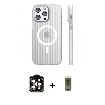 MARSİLYAN™- iPhone 14 Pro Max Kılıf Pusula Minimal Koleksiyonu - Siyah Joko Magic 5D Hayalet Cam + PVD Metal Kamera Lens - TU