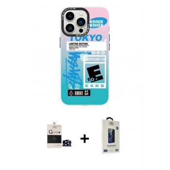 MARSİLYAN™- iPhone 14 Pro Max Kılıf Siluet Çizgi Koleksiyonu - Siyah Bilvis Hayalet Cam Ekran Koruyucu + Bilvis Titan Kamera Lens - SH