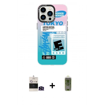 MARSİLYAN™- iPhone 14 Pro Max Kılıf Siluet Çizgi Koleksiyonu - Siyah Joko Magic 5D Hayalet Cam + Bilvis Titan Kamera Lens - SH