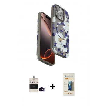 MARSİLYAN™- iPhone 14 Pro Max Kılıf Siluet Doku - Siyah 6D Mat Seramik Hayalet Nano Ekran Koruyucu + Bilvis Titan Kamera Lens - SH