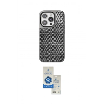 MARSİLYAN™- iPhone 14 Pro Max Kılıf Siluet Form Serisi - Şeffaf Royal Nano Ekran Koruyucu