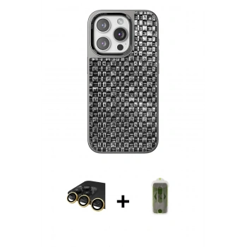 MARSİLYAN™- iPhone 14 Pro Max Kılıf Siluet Form Serisi - Siyah Joko Magic 5D Hayalet Cam + Raze Metal Kamera Lens - GD