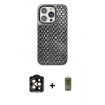 MARSİLYAN™- iPhone 14 Pro Max Kılıf Siluet Form Serisi - Siyah Joko Magic 5D Hayalet Cam + PVD Metal Kamera Lens - TU