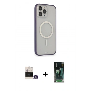 MARSİLYAN™- iPhone 14 Pro Max Kılıf Siluet Işık Koleksiyonu - Şeffaf 360 Full Body Arka Koruyucu + Bilvis Titan Kamera Lens - GS