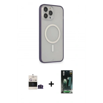 MARSİLYAN™- iPhone 14 Pro Max Kılıf Siluet Işık Koleksiyonu - Şeffaf 360 Full Body Arka Koruyucu + Bilvis Titan Kamera Lens - SH