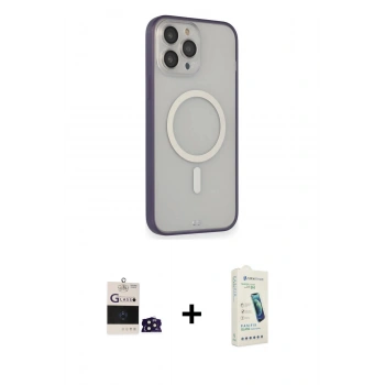 MARSİLYAN™- iPhone 14 Pro Max Kılıf Siluet Işık Koleksiyonu - Şeffaf Pasifik Cam Ekran Koruyucu + Bilvis Titan Kamera Lens - DNMR