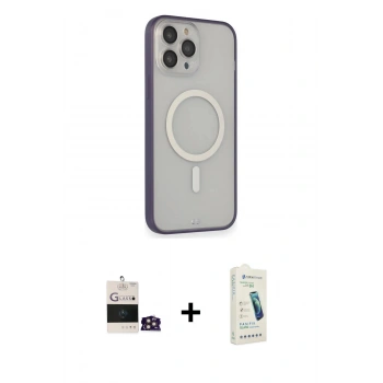 MARSİLYAN™- iPhone 14 Pro Max Kılıf Siluet Işık Koleksiyonu - Şeffaf Pasifik Cam Ekran Koruyucu + Bilvis Titan Kamera Lens - GD