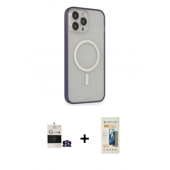 MARSİLYAN™- iPhone 14 Pro Max Kılıf Siluet Işık Koleksiyonu - Siyah 6D Mat Seramik Hayalet Nano Ekran Koruyucu + Bilvis Titan Kamera Lens - GD