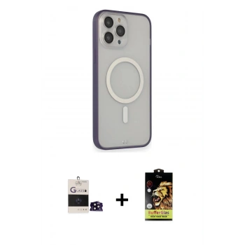 MARSİLYAN™- iPhone 14 Pro Max Kılıf Siluet Işık Koleksiyonu - Siyah Buffer Cam Ekran Koruyucu + Bilvis Titan Kamera Lens - SH