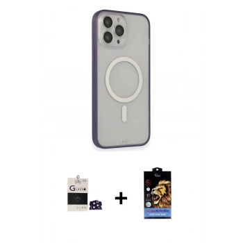 MARSİLYAN™- iPhone 14 Pro Max Kılıf Siluet Işık Koleksiyonu - Siyah Buffer Hayalet Cam Ekran Koruyucu + Bilvis Titan Kamera Lens - DNMR