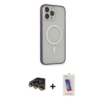MARSİLYAN™- iPhone 14 Pro Max Kılıf Siluet Işık Koleksiyonu - Siyah Joko 5D Cam + Raze Metal Kamera Lens - GD